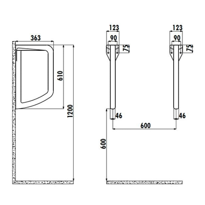 CREAVİT TP660 Pisuar Arabölme