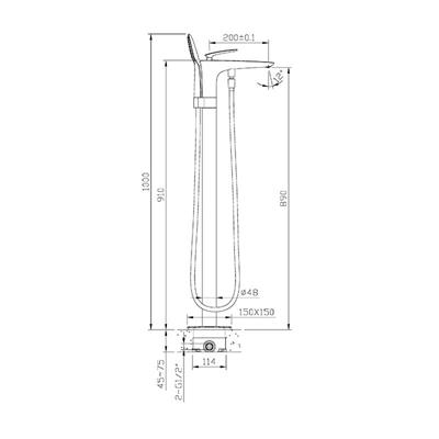 NEWARC LİFE TABANDAN BANYO BATARYASI SİYAH