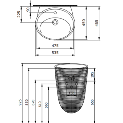BOCCHI 1655-001-0126 Strata Asma Monoblok Lavabo, Parlak Beyaz