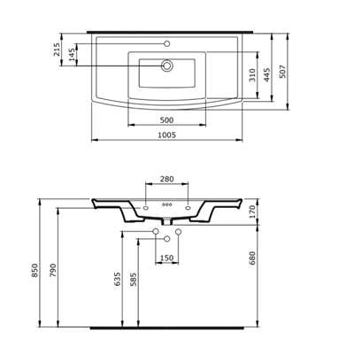 Bocchi Lavita Lavabo ve Ayak 100 cm Bisküvi