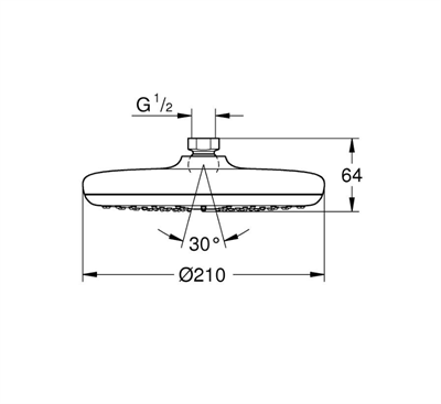 Grohe Tepe Duşu New Tempesta 21 Cm Krom  26410000