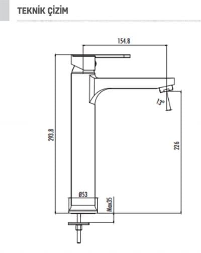 Creavit VG6640 Vega Yüksek Lavabo Bataryası Krom