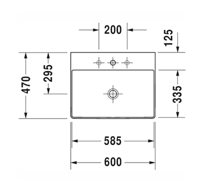 Duravit 2353600071 DuraSquare DuraCeram® Tezgahüstü Lavabo 60 cm