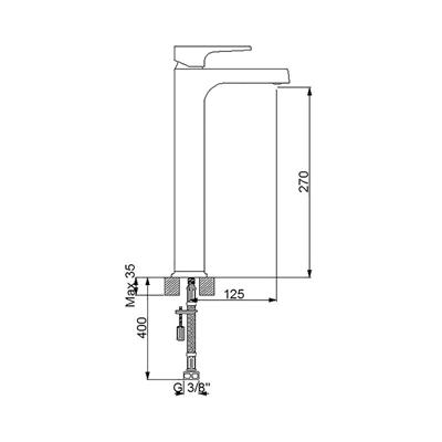 NEWARC AQUA  ÇANAK TİP LAVABO BATARYASI SİYAH / PARLAK BAKIR 