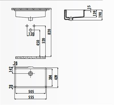 CREAVİT TP738 Tezgahaltı Hilton Lavabo 38x51 cm