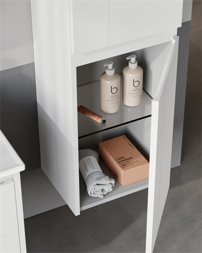 Orka Likya 40 CM Banyo Boy Dolabı Mat Beyaz