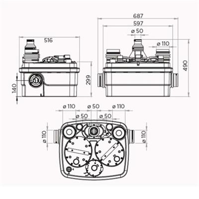 Sanihydro  Sanicubic 2 classic IP68 Atık Su Tahliye İstasyonu