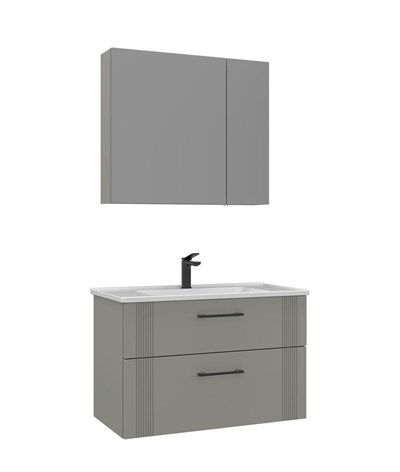 Orka Bari 85 cm Banyo Dolabı Takımı Mat Kaşmir
