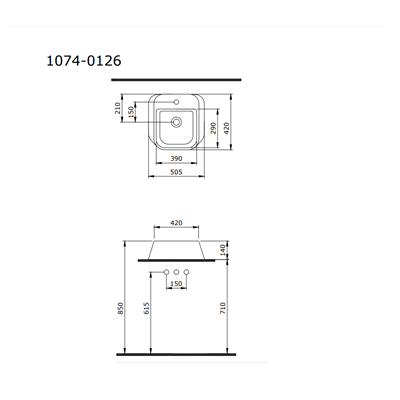 Bocchi Firenze Batarya Banklı Çanak Lavabo Parlak Siyah 1074-005-0126