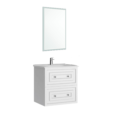 Creavit Kayra Mat Beyaz Lavabo Dolabı Takımı Çekmeceli 60 CM