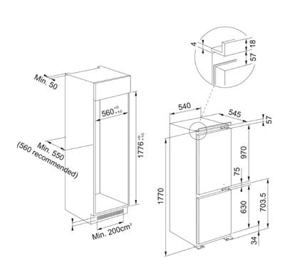 FRANKE 118.0696.717 Ankastre Buzdolabı FCB 320 NE E