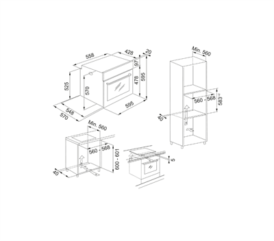 FRANKE Smart FSM 82 H XS Black Glass/Inox Fırın 116.0605.987