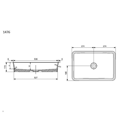 Bocchi Slim Line Dikdörtgen Lavabo 55x38 cm Mat Siyah 1476-004-0125