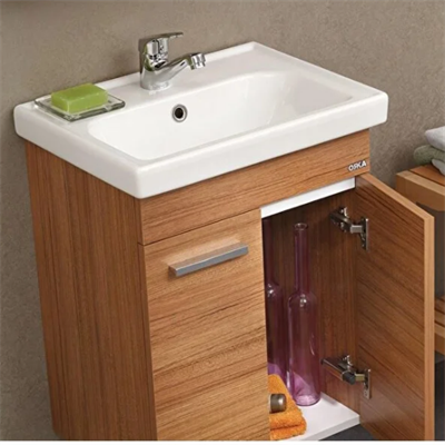 Orka Enez 65 cm Banyo Dolabı Takım Koyu Meşe (Teak)