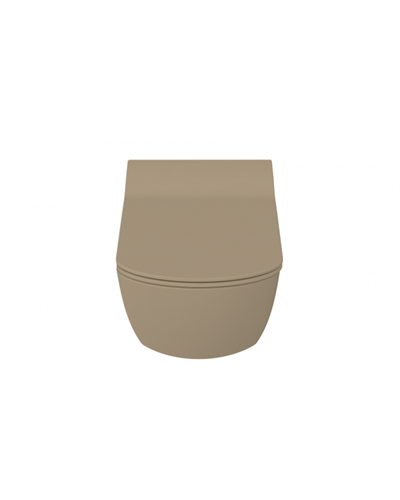 Creavit Elegant Rim-off Kanalsız Duroplast Yavaş Kapanan Klozet Kapaklı Mat Cappucino Set Mat Cappucino EG321-00CM00E-0000