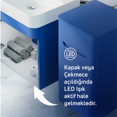 Creavit CO0060.41 Colorit Kapaklı Lavabo Dolabı 60 cm Ve Oval Ayna Cappuccino