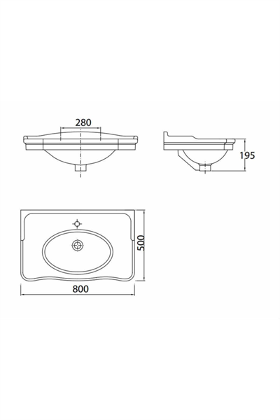 Creavit An080 Antik Etajerli Dolap Uyumlu Lavabo 80 Cm