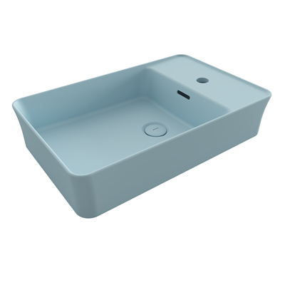 Bocchi Dikdörtgen Batarya Banklı Lavabo 60x38cm Mat Buz Mavisi