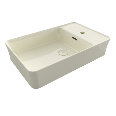 Bocchi Dikdörtgen Batarya Banklı Lavabo 60x38cm Parlak Bisküvi