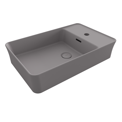 Bocchi Dikdörtgen Batarya Banklı Lavabo 60x38cm Mat Gri 