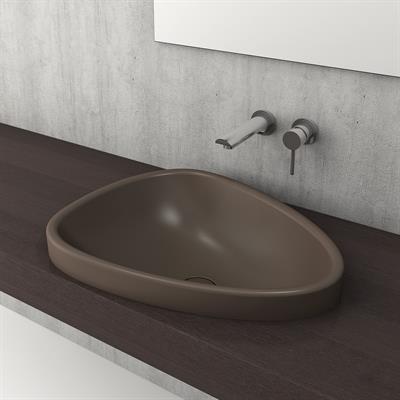 BOCCHİ 1112-025-0125 Etna Tezgah Üstü Lavabo 58 Cm Mat Kahverengi