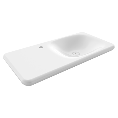 Bocchi Fenice Etajerli Lavabo 90x45 Parlak Beyaz 1490-001-0126