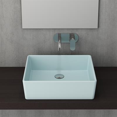 BOCCHİ 1215-029-0125 Bocchi Milano Çanak Lavabo 50 cm Mat Buz Mavi