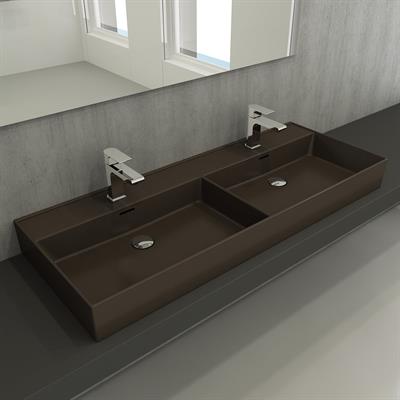 Bocchi Milano Çift Gözlü Lavabo 120 cm Mat Kahve