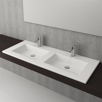 Bocchi Milano Çift Gözlü Lavabo 120 cm Mat Beyaz