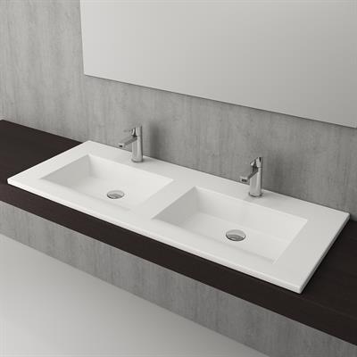 Bocchi Milano Çift Gözlü Lavabo 120 cm Parlak Beyaz