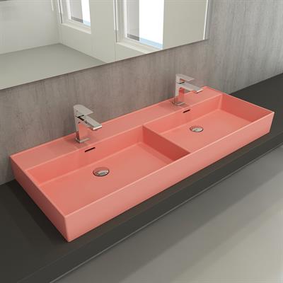 Bocchi Milano Çift Gözlü Lavabo 120 cm Mat Somon