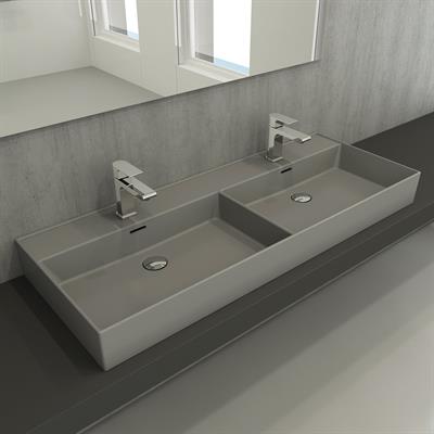 Bocchi Milano Çift Gözlü Lavabo 120 cm Mat Gri
