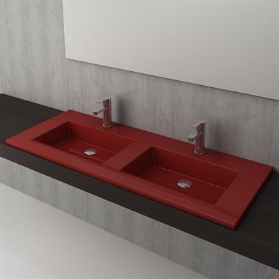Bocchi Milano Çift Gözlü Lavabo 120 cm Kırmızı