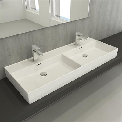 Bocchi Milano Çift Gözlü Lavabo 120 cm 1393-001-0132 Beyaz