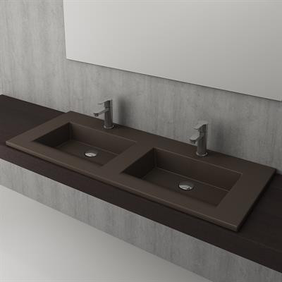 Bocchi Milano Çift Gözlü Lavabo 120 cm Mat Kahve