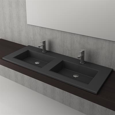 Bocchi Milano Çift Gözlü Lavabo 120 cm Antrasit