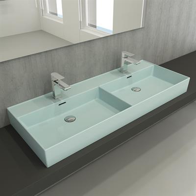 Bocchi Milano Çift Gözlü Lavabo 120 cm Mat Buz Mavisi