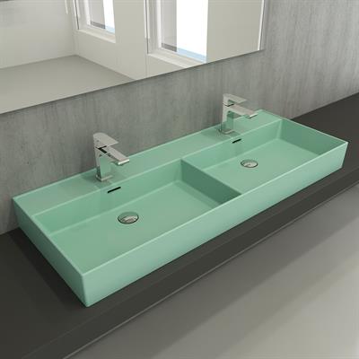 Bocchi Milano Çift Gözlü Lavabo 120 cm Mat Mint Yeşil