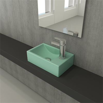 Bocchi 1419-033-0126 Milano Dar Sağ Lavabo 37 cm Mat Mint Yeşil