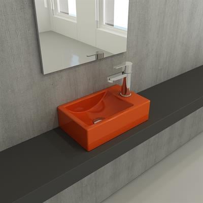 Bocchi Milano Dar Sağ Lavabo 37 cm Parlak Turuncu