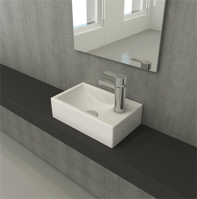 Bocchi Milano Dar Sağ Lavabo 1419-001-0126 Parlak Beyaz