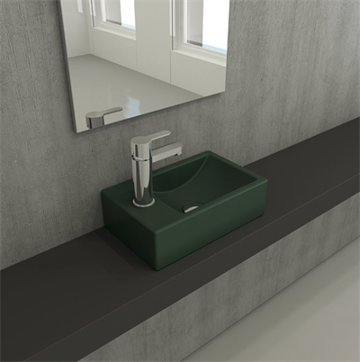 Bocchi 1418-027-0126 Milano Dar Sol Lavabo 37 Cm Mat Yeşil