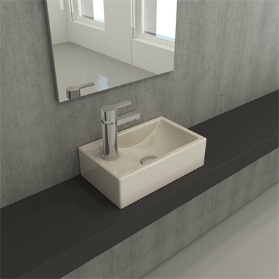 Bocchi 1418-014-0126 Milano Dar Sol Lavabo 37 cm Parlak Bisküvi