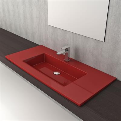 Bocchi 1105-019-0126 Milano Etajerli Lavabo 100 cm Kırmızı