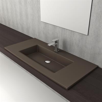 Bocchi 1105-025-0126 Milano Etajerli Lavabo 100 cm Mat Kahve
