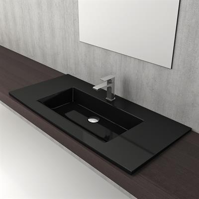Bocchi Milano Etajerli Lavabo 100 cm Parlak Siyah 1105-005-0126