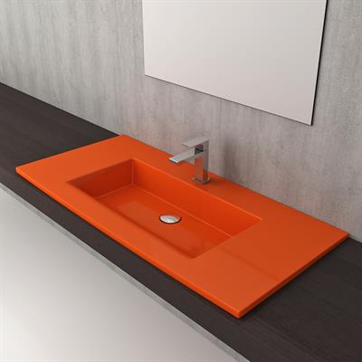 Bocchi 1105-012-0126 Milano Etajerli Lavabo 100 cm Turuncu