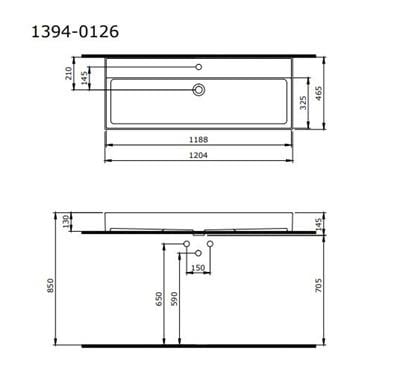 Bocchi Milano Etajerli Lavabo 120 cm Mat Yasemin