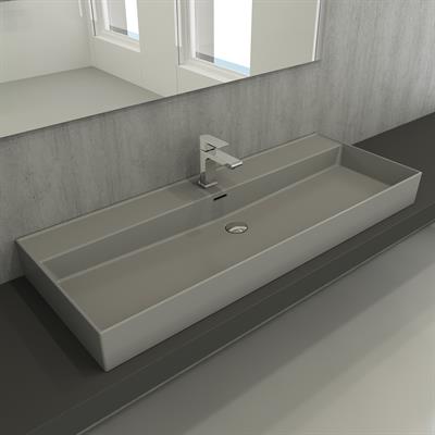 Bocchi Milano Etajerli Lavabo 120 cm Mat Gri