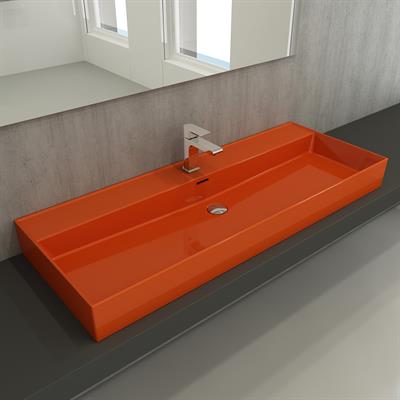 Bocchi Milano Etajerli Lavabo 120 cm Parlak Turuncu